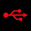 Rood USB-pictogram