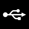 Wit USB-pictogram
